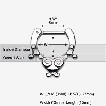 Detail View 1 of Tribal Saia Septum Clicker-Steel